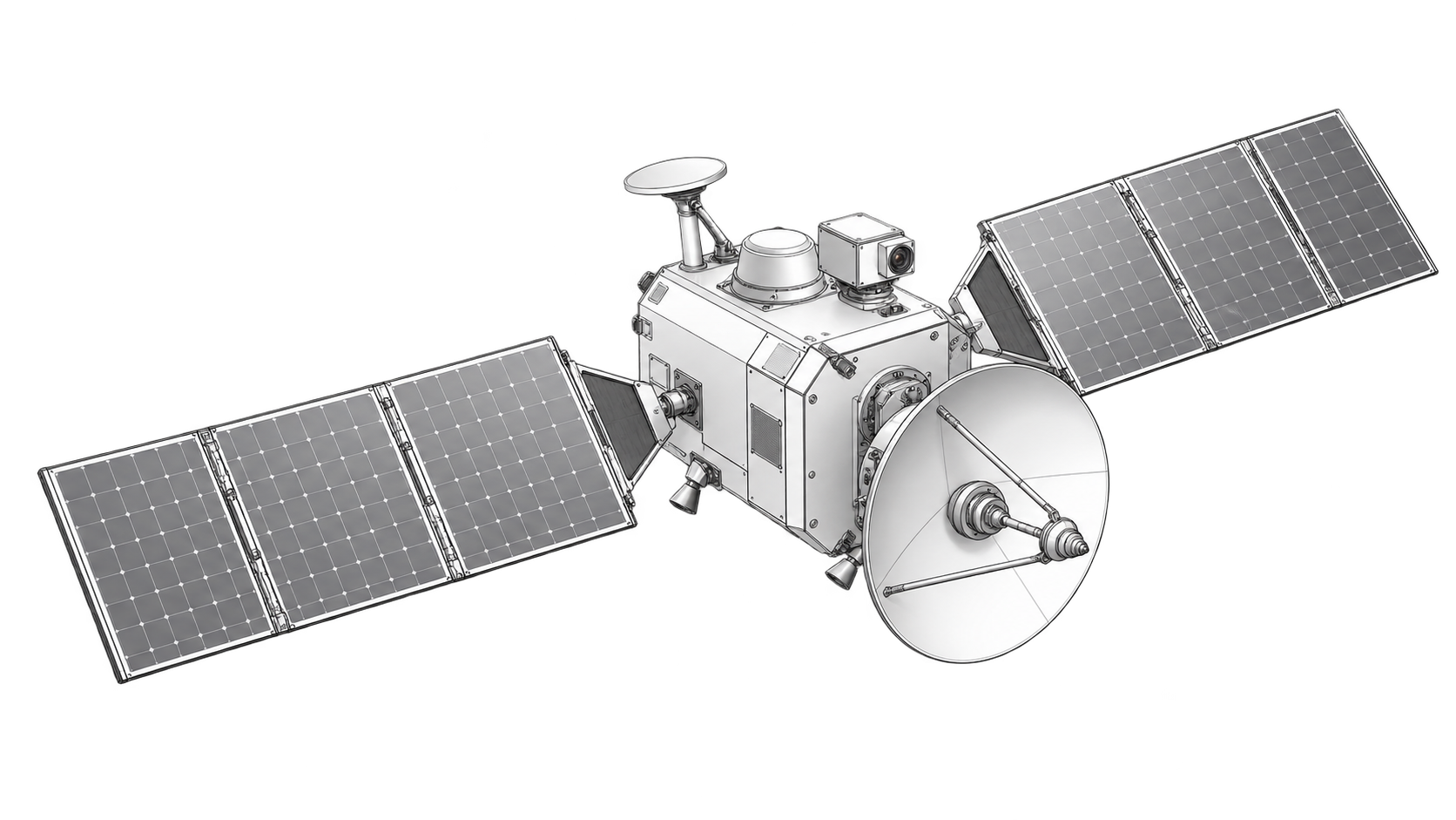 Satellite per telecomunicazioni destinato ad applicazioni di assemblaggio satellitare